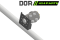 A 4x4 vehicle part, specifically a black metal bracket with a silver ball joint, shown mounted on a white tubular frame. The brand logo 'DOR 4X4 PARTS' is displayed at the top.